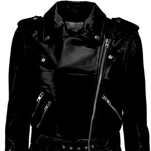 Walter Baker leather  jacket with intarsia on the back. Pit to pit 19 inches